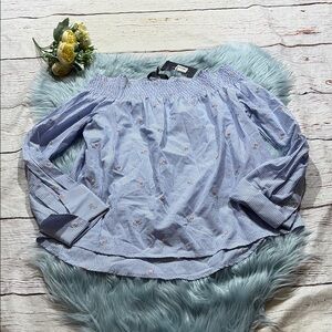 NWT Tommy Bahama Smocked Off The Shoulder Botanical Gardens Blouse sz M